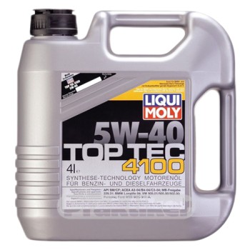 LIQUI MOLY Top Tec 4100 5W-40 4L Синтетическое моторное масло LIQUI MOLY Top Tec 4100 5W-40 4L Синтетическое моторное масло