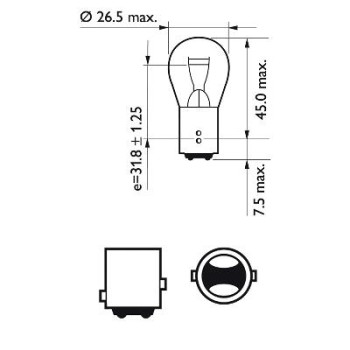 P21/5W 12V 21/5W BAY15d Standart / Лампочки VITANO 6375