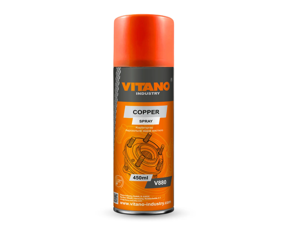Каталог VITANO V880 Copper Spray / Аерозольне мідне мастило 450 мл. Каталог VITANO V880 Copper Spray / Аерозольне мідне мастило 450 мл.